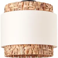 Brilliant Plafondlamp Waterlilly rotan met witte stof