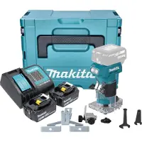 Makita DRT 52 SGJ accu kantenfrees 18 V 6 mm borstelloos + 2x accu 6.0 Ah + lader + Makpac