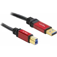 DeLOCK USB-A naar USB-B kabel - USB3.0 - tot 2A / zwart - 2 meter