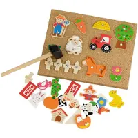 Viga Houten Prikbord "Boerderij", Kurkenbord, Montessori