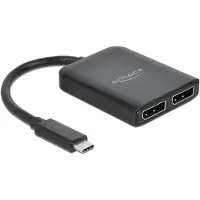 DeLOCK USB Type-C splitter (DP Alt Mode) voor 2 x DisplayPort MST / VXP