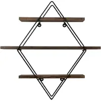 Homitis Cerritos Wandplank | 100% Vurenhout | 100% Metaal | Zwart Notenhout