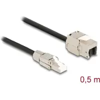 DeLOCK Cable RJ45 plug field assembly to Keystone Module RJ45 jack Cat.6A 50 cm