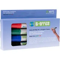 BI-Office Earth-It whiteboardmarkers, set van 4 stuks in geassorteerde kleuren