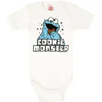 Logoshirt Rompertje/body 'Krümelmonster' blauw / bruin / wit