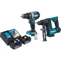 Makita Boormachine + slagboor, DLX 2278 RG accukit + DHP 484 klopboormachine 54 Nm + DHR 171 klopboormachine 1,2 J +.
