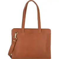 Plevier Pharos Koffer Leer 37.5 cm Laptop compartiment bruin
