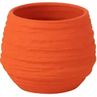 J-Line Bloempot fiesta keramiek oranje small
