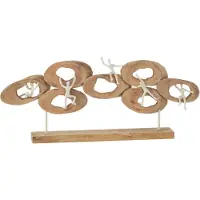 J-Line Figuurs 5 in ring op voet mango hout naturel