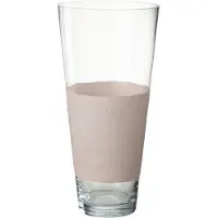 J-Line vaas Medium Delph - glas - transparant/lichtroze - 45 cm