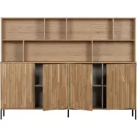 Woood New Gravure Wandkast B 200 cm - Eiken - Naturel