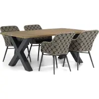 Lifestyle Garden Furniture Lifestyle Crossway/Cardiff 180 cm dining tuinset 5-delig