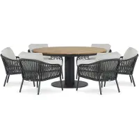 Coco Puerto/Salerno 160 cm low dining tuinset 7-delig - laag