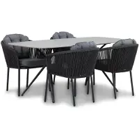Santika Furniture Santika Novita/Valerio 180 cm dining tuinset 5-delig