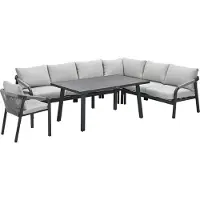 Garden Impressions Tarera lounge dining set 6-delig incl stoel - donker grijs