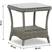Garden Collections New Castle Bijzettafel met glasplaat