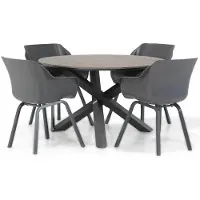 Hartman Sophie element/Ancona 125 cm rond dining tuinset 5-delig