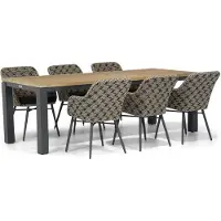 Lifestyle Garden Furniture Lifestyle Crossway/Veneto 230 cm dining tuinset 7-delig