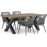 Lifestyle Garden Furniture Lifestyle Advance/Cardiff 180 cm dining tuinset 5-delig