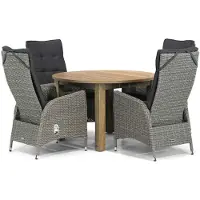 Garden Collections Lincoln/Brighton 120 cm rond dining tuinset 5-delig