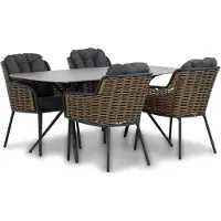 Santika Furniture Santika Fasano/Valerio 180 cm dining tuinset 5-delig