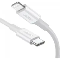 UGREEN MFi Lightning naar USB C / USB-C / USB Type C Male MFi Gecertificeerd Nylon PD Oplader Cable Voor iPhone 12/12 Mini/ 12 Pro/ 12 Pro Max/SE/ 11/11 Pro/X/XR/XS MAX/ 8/8 Plus, enz. 2 Meter - Wit