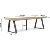 Lifestyle Garden Furniture Lifestyle Palta dining tuintafel 240 x 100 cm