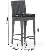 Garden Collections York barchair off black