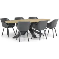 Hartman Sophie element/Brookline 240 cm ovaal dining tuinset 7-delig