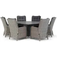 Garden Collections Kingston/Graniet 170 cm triangel dining tuinset 7-delig