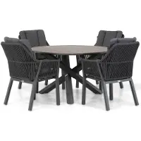 Lifestyle Garden Furniture Lifestyle Verona/Ancona 125 cm dining tuinset 5-delig