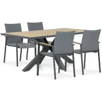 Lifestyle Garden Furniture Lifestyle Brandon/Palermo 181 cm dining tuinset 5-delig