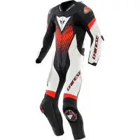 Dainese Laguna Seca 6 Zwart Wit Fluo Rood 1-Delig Motorpak Maat 58