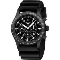 KHS - .PLABSSC.DB - Polshorloge - Heren - Solar - PLATOON Black Steel Solar Chronograph