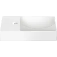 Clou Vale fontein, 38 cm, met kraangat links, mat wit keramiek