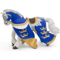 Papo Blauw paard van koning Arthur - H: 14 cm - - OneSize - Speelgoedfiguren