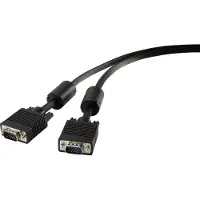 Renkforce RF-4212495 VGA-kabel VGA Aansluitkabel VGA-stekker 15-polig, VGA-stekker 15-polig 1.00 m Zwart Met Ferrietker