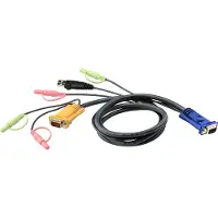 Aten 3M USB KVM Kabel met 3 in 1 SPHD en Geluid - 3 m - VGA - Zwart - HD-15 - USB A - 2 x 3.5mm - HDB-15 - 2 x 3.5mm - Mannelijk