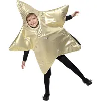 Smiffys Kerst ster kostuum (goud en zwart)