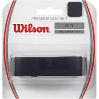 Wilson Premium Lederen Grip - Zwarte Basis Tennisgrip (1 Stuk)