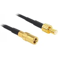 DeLOCK SMB (m) - SMB (v) verlengkabel - RG174 - 50 Ohm / zwart - 0,50 meter