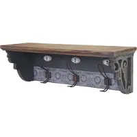 MCW Wandkapstok -A43, wandhaak, massief vintage dennenhout 22x60x18cm
