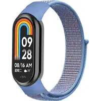 Strap-it nylon bandje met klittenbandsluiting - Geschikt voor Xiaomi Mi Smart Band 8 / Band 9 (lichtblauw mix)