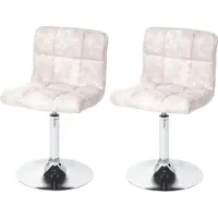 Mendler Set van 2 eetkamerstoelen Kavala, draaistoel, imitatie suède chroom ~ vintage lichtgrijs