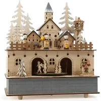 Small Foot - Houten Muziekdoos Kerstdorp met Licht