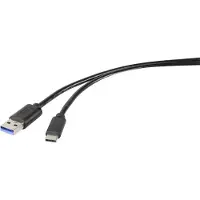 Renkforce RF-4535906 USB-kabel USB 3.2 Gen1 USB-A stekker, USB-C stekker 1.80 m Zwart