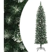 vidaXL Kunstkerstboom smal met standaard 210 cm PVC