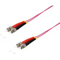 S-Conn Dubbelgeëindig patchkabel ST/ST, 50/125µ, OM4, paars, 1,0 meter