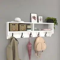 En.casa Wandkapstok Åstorp met 2 vakken 37x120x22 cm wit