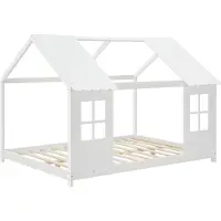 En.casa Kinderbed Tostedt huisbed grenen wit 140x200 cm []